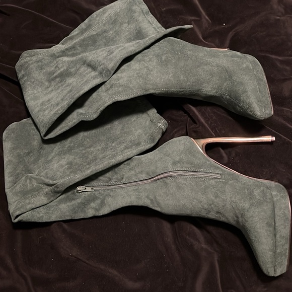 Public Figure Over The Knee Boots Teal - 7 - Picture 3 of 4